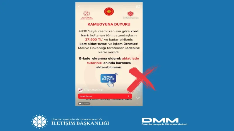 İletişim Başkanlığı uyardı! Dolandırıcılık paylaşımlarına dikkat!