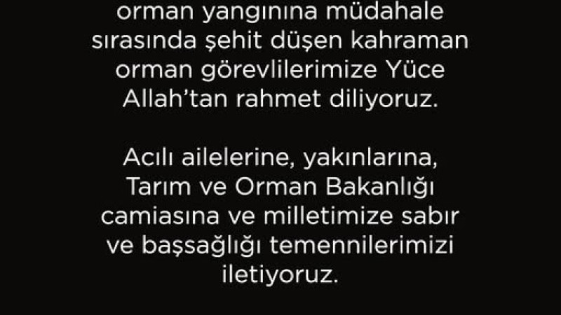 Kayseri Şekerİ ŞEKER OLARAK YANGINDA HAYATINI KAYBEDENLER İÇİN BAŞ SAGLIGI MESAJI YAYINLADI
