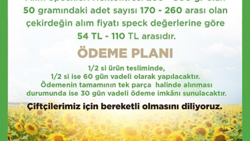 Kayseri Şeker Pan Pazarlama’nın 2025 yılı  fiyat da ve ödeme planında güncelleme yaptı