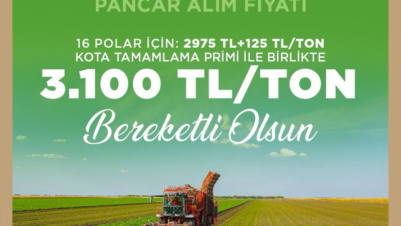 Kayseri Şeker’in 2025-2026 Kampanya Dönemi Şeker Pancarı Alım Fiyatı Açıkladı
